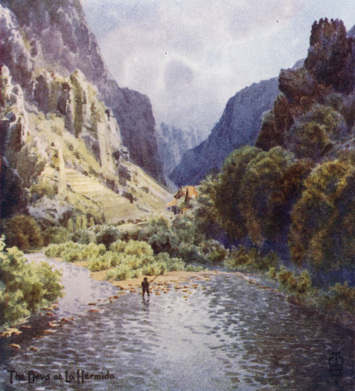 Nordspanien: Deva Gorge, La Hermida (farve litho) af Edgar T. A. Wigram