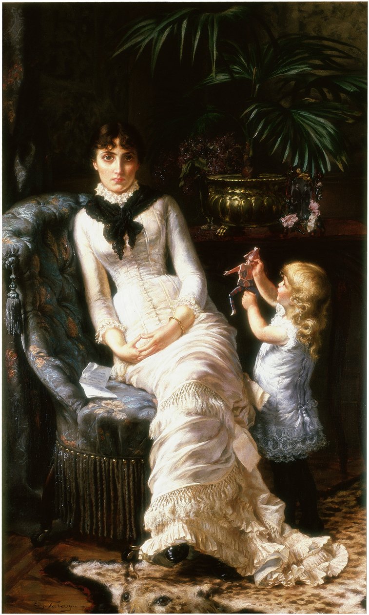 Triste nyheder, ca. 1880-1883 af Edgard Farasyn