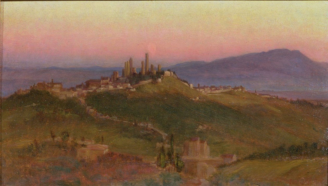 Udsigt over San Gimignano, 1898 af Edith Ridley Corbet