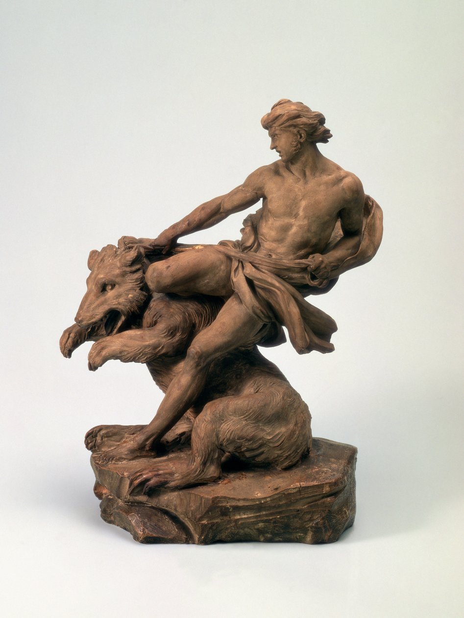Atlet med en bjørn, 1735 (terracotta) (par 73702) af Edmé Bouchardon