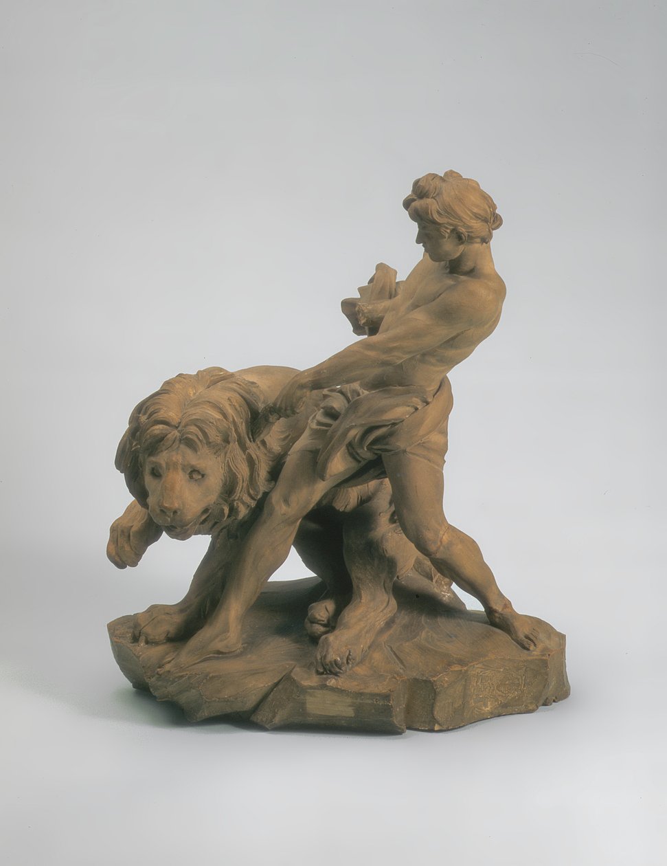 Atlet med en løve, 1737 (terracotta) (par 73701) af Edmé Bouchardon