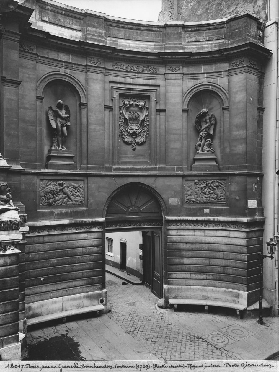 Udsigt til de fire årstiders springvand, højre del, rue de Grenelle, 1739-46 (detalje) (se også 346093, 346094, 346096, 346097) af Edmé Bouchardon