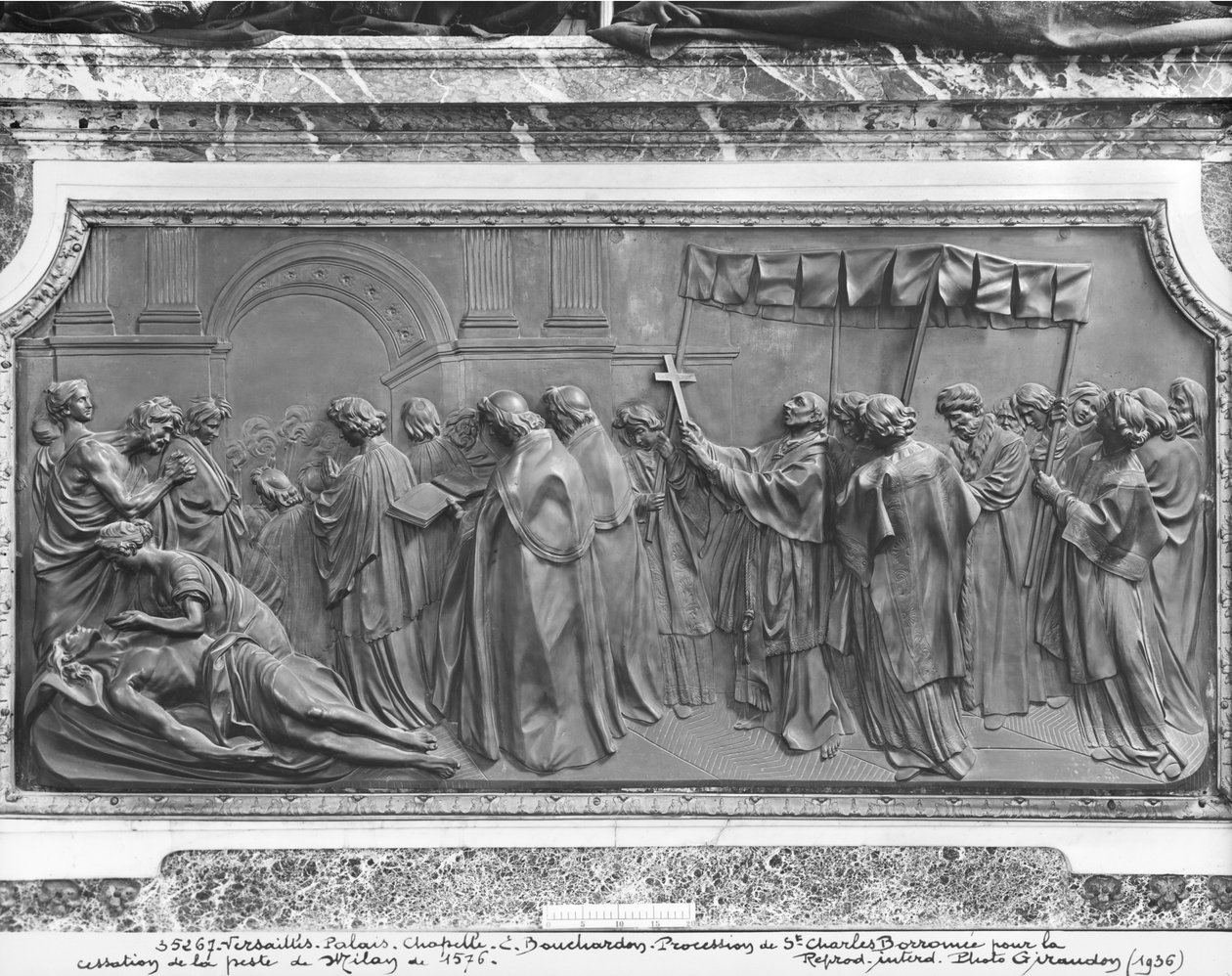 Procession af St. Charles Borromeo for at helbrede Milano for pesten i 1576 (marmor) af Edmé Bouchardon