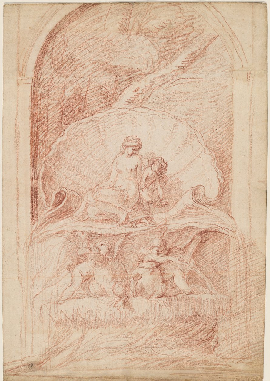 Rocaille-fontæne med Venus, Amorini og svaner af Edmé Bouchardon