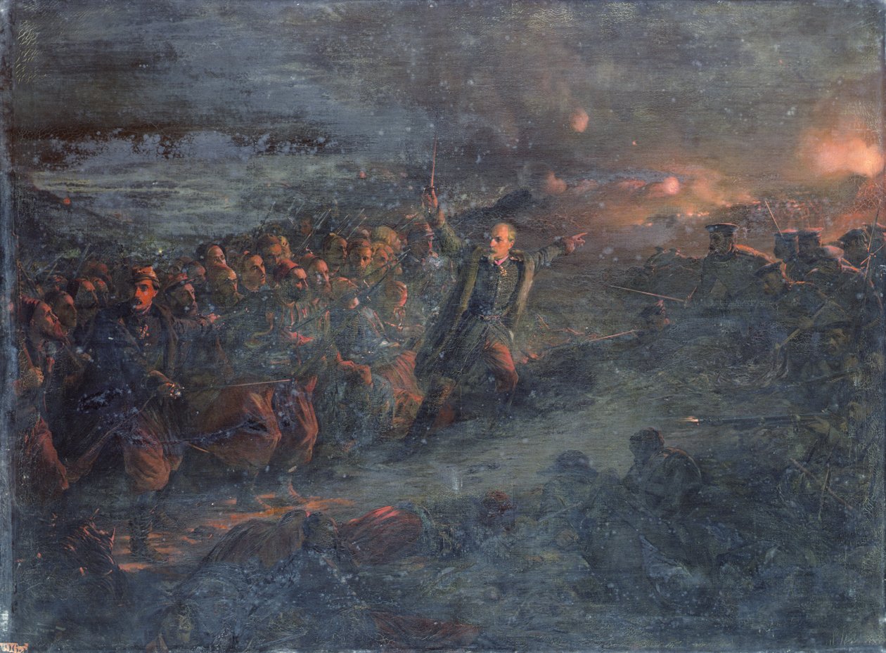 General Monets angreb på Selinghinsk-skanset den 24. februar af Edme Adolphe Fontaine