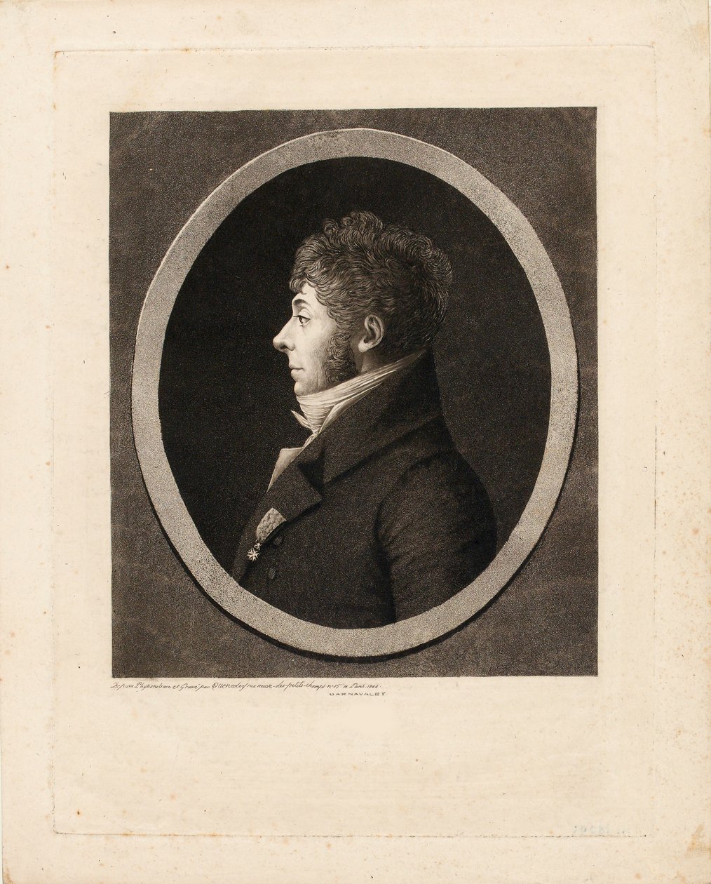 Portræt af komponisten Étienne Nicolas Méhul 1763-1817. af Edme Quenedey