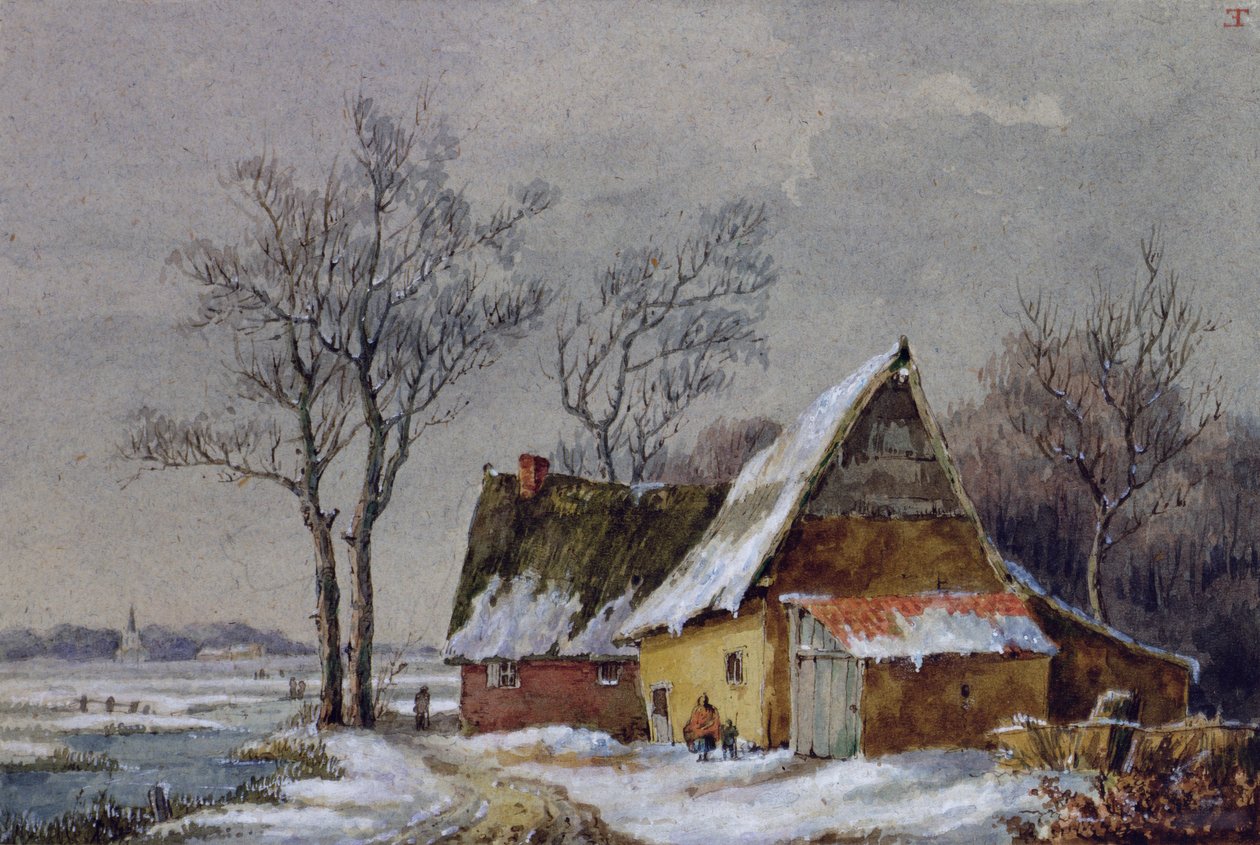 Vinterlandskab i de lave lande af Edmond Jean