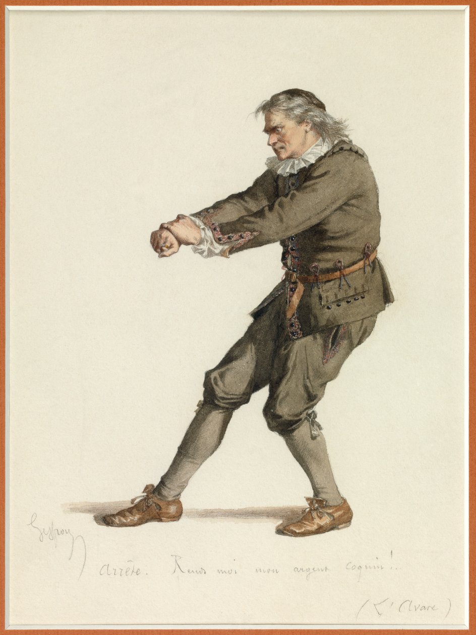 Portræt af Harpagon, ca. 1870 (akvarel) af Edmond Aime Florentin Geffroy