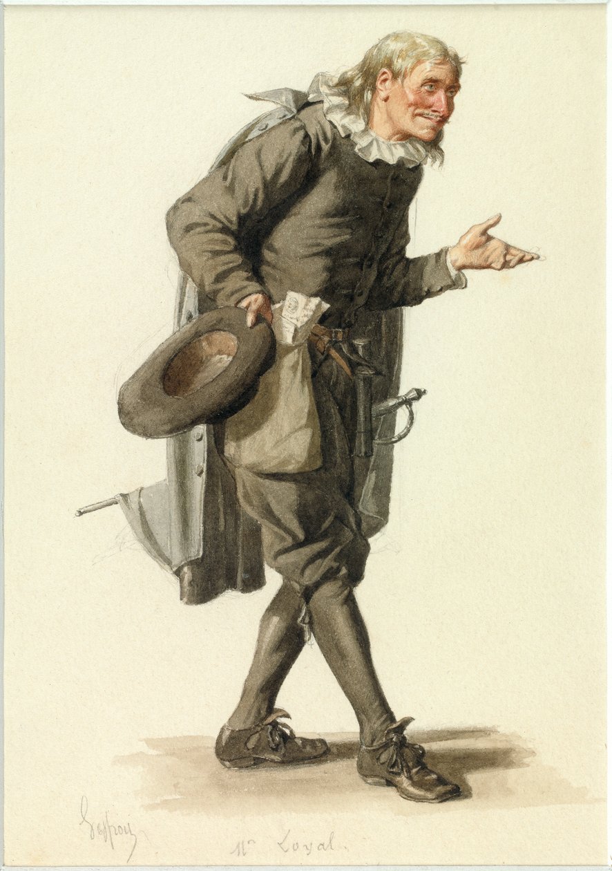 Portræt af Monsieur Loyal, ca. 1870 (akvarel) af Edmond Aime Florentin Geffroy