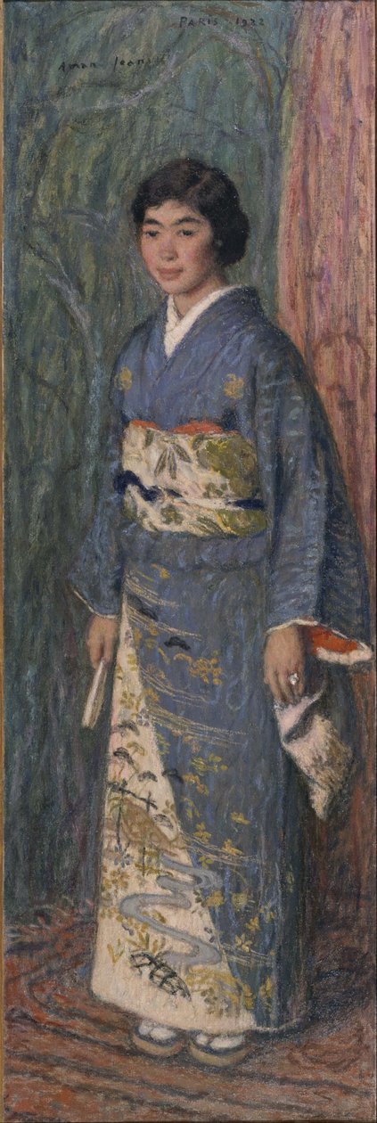 Portræt af en japansk kvinde (fru Kuroki) af Edmond Aman Jean