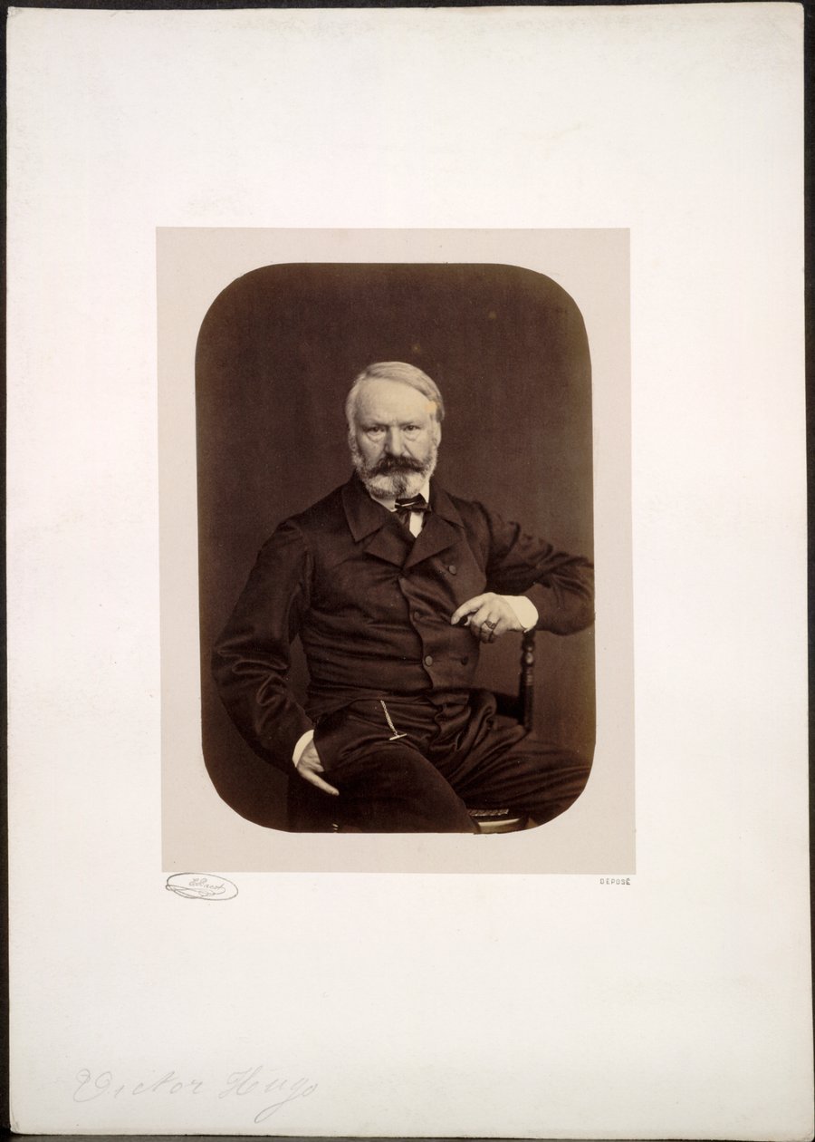 Portræt af Victor Hugo på Guernsey af Edmond Bacot
