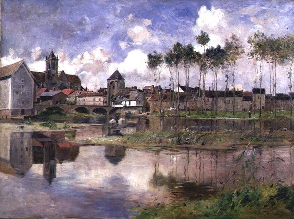 Moret-sur-Loing (olie på lærred) af Edmond Charles Yon