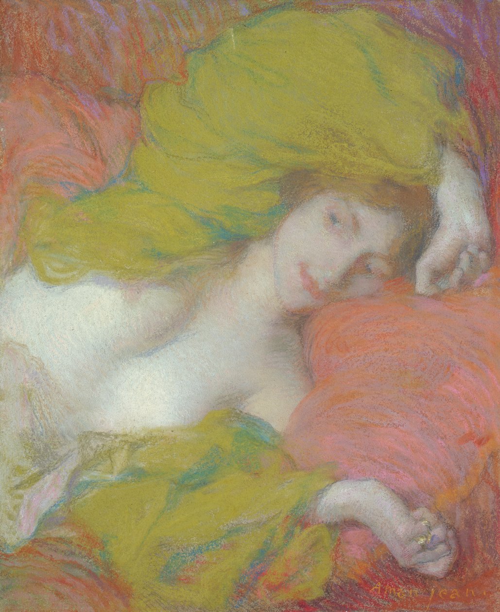 Lediggang, ca. 1895 (pastel på papir) af Edmond François Aman Jean