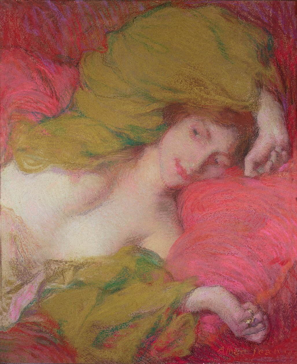 Farniente (pastel på papir) af Edmond François Aman Jean