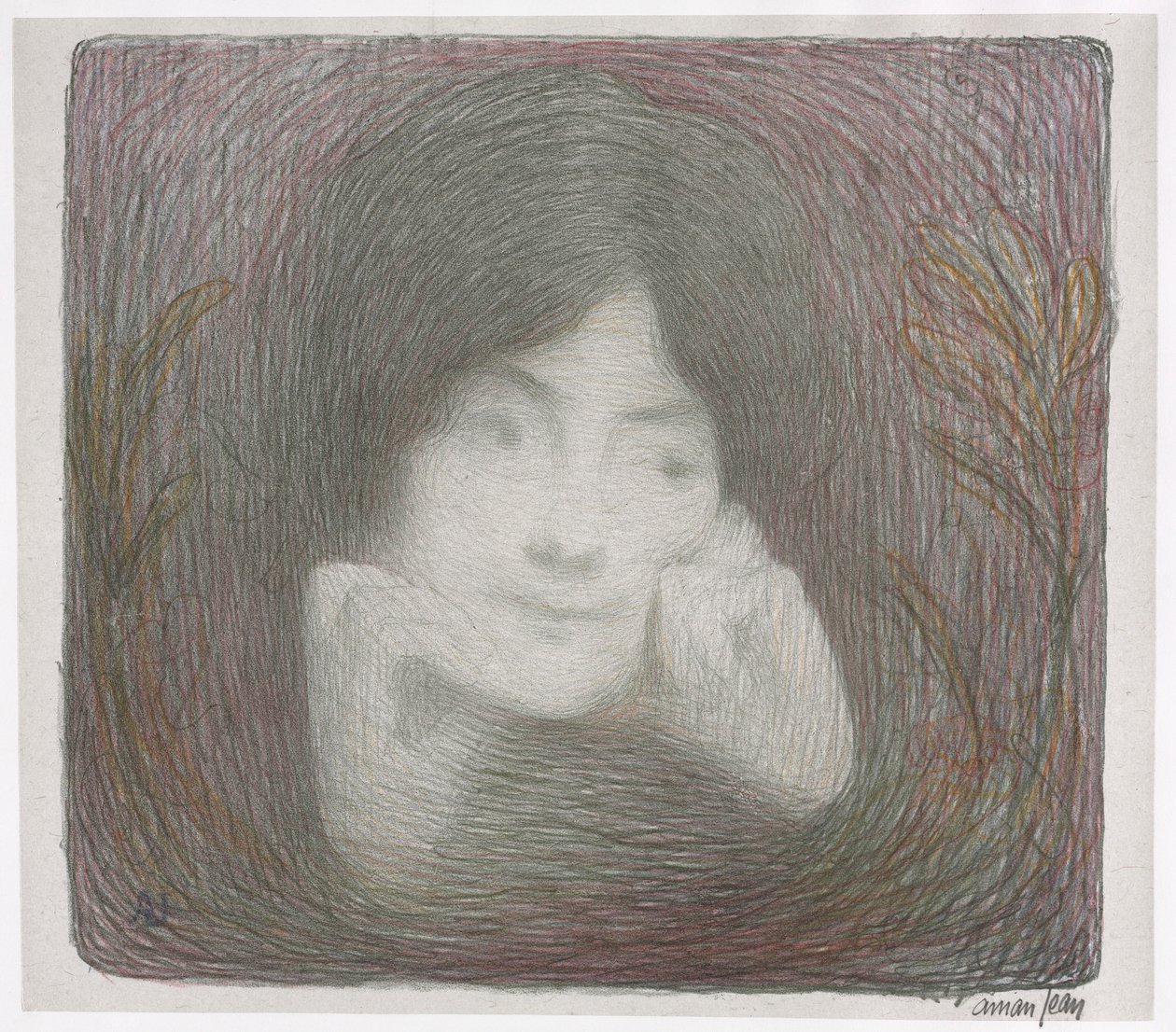 Album med tryk fra Galerie Vollard: Mlle. Moreno fra Comédie-Française, 1897. af Edmond François Aman Jean