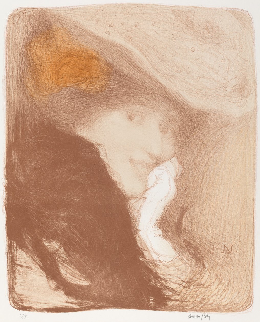 La Rieuse: Madame Albert Besnard, 1897. af Edmond François Aman Jean