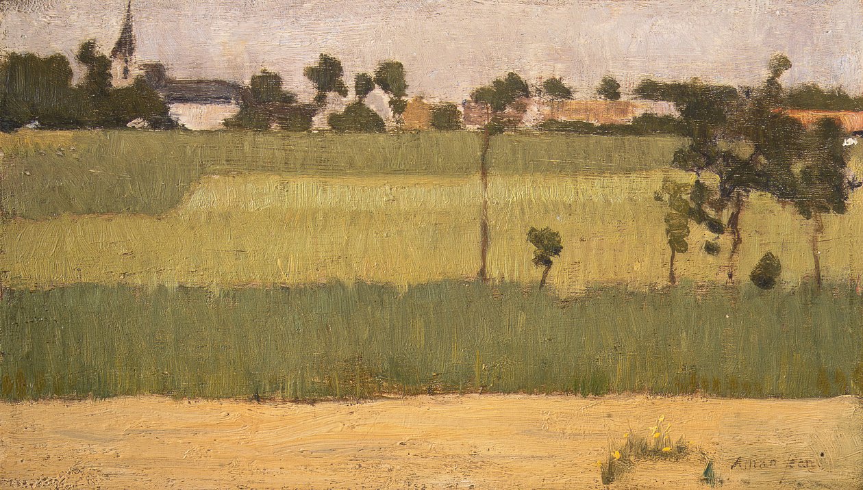 Udkanten af en landsby, ca. 1880. af Edmond François Aman Jean