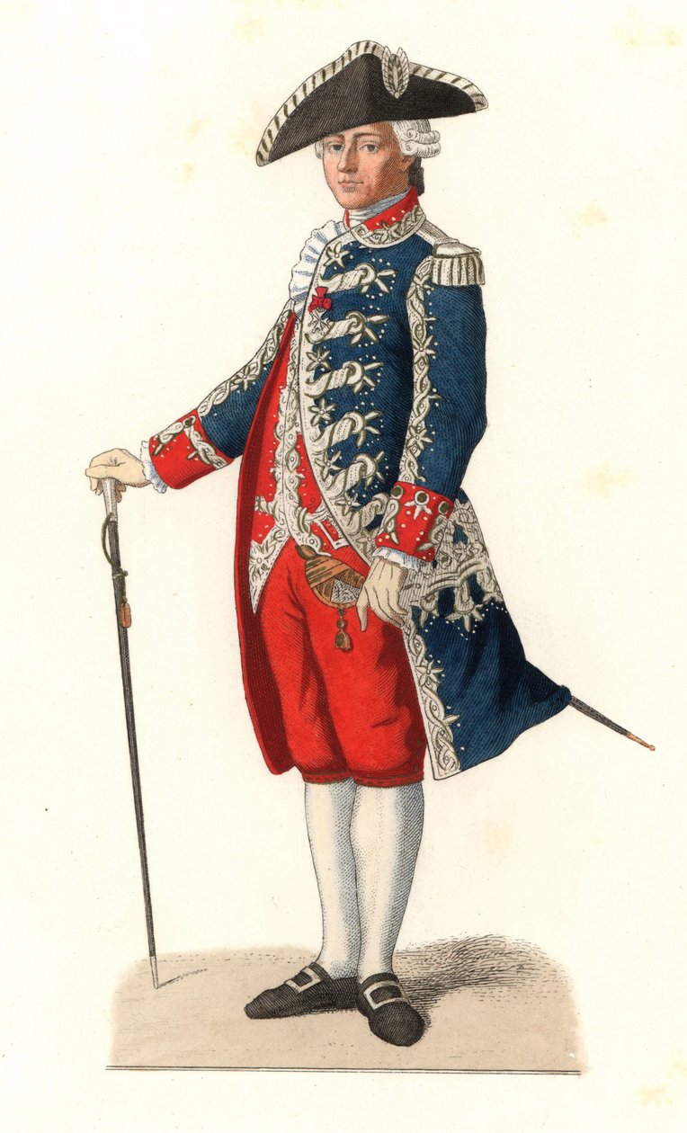 Charles Gravier, greve af Vergennes (1719-1787), i uniform som kaptajn for vagterne ved kongens dør, Frankrig af Edmond Lechevallier Chevignard