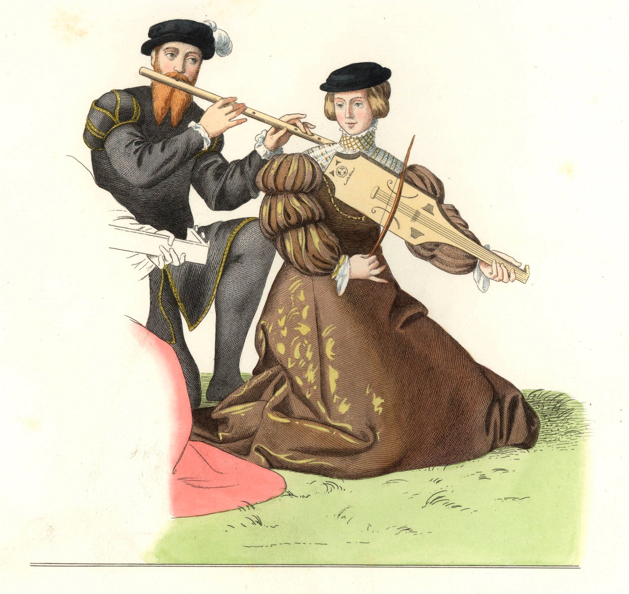 Gentilhomme et dame, et par engelske musikere af Edmond Lechevallier Chevignard
