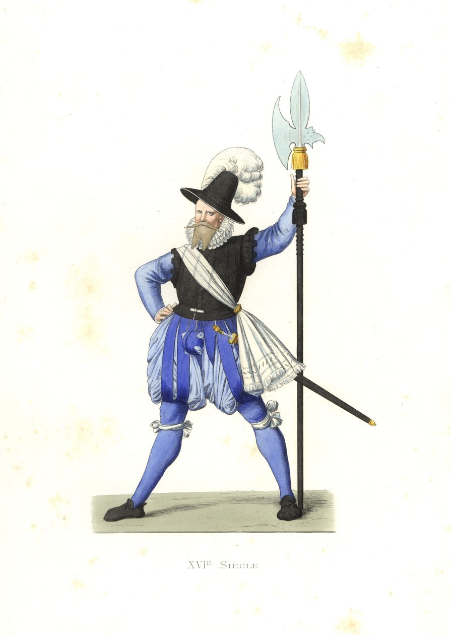 Heinrich Schmid, schweizisk hellebardier af Edmond Lechevallier Chevignard