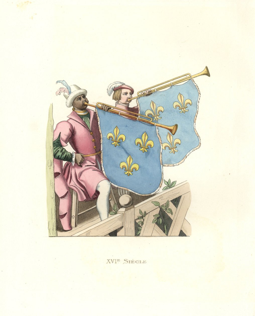 Trompetister ved en turnering, regeringstid af Frans I af Frankrig. af Edmond Lechevallier Chevignard