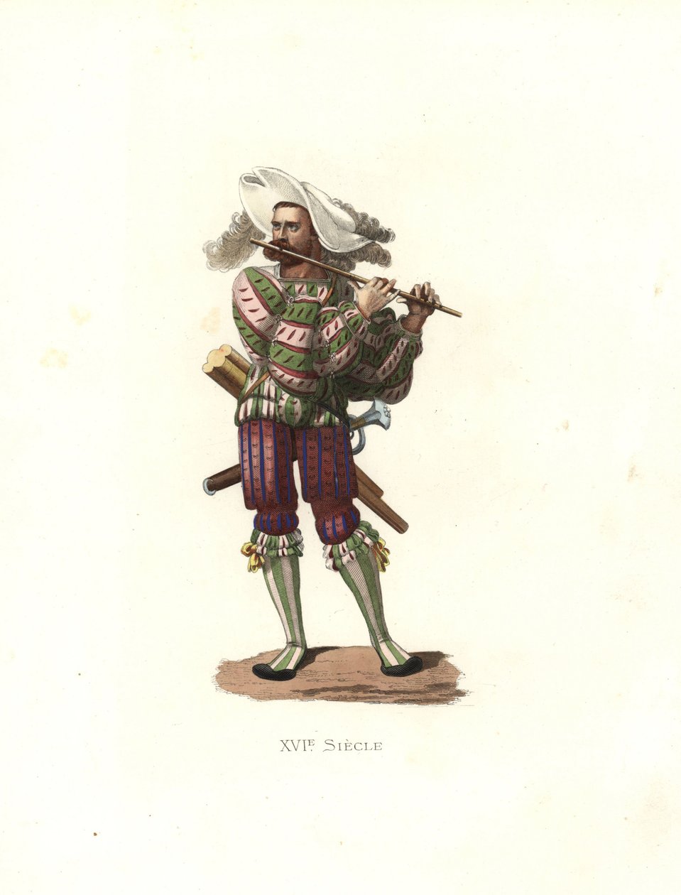 Tysk soldat spiller en fife af Edmond Lechevallier Chevignard