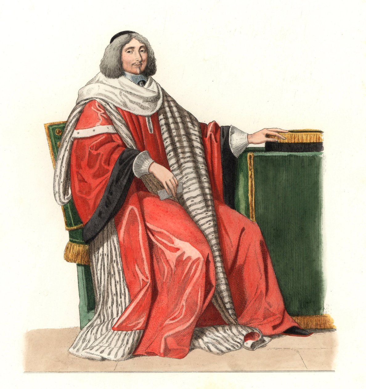 Jean Antoine de Mesme (1661-1723), herre af Irval, greve af Avaux, fransk magistratur 17. århundrede, efter et maleri fra 1653, af Philippe de Champaigne (1602-1674) - Litografi baseret på en illustration af Edmond Lechevallier-Chevignard ( 1825-1902), eks af Edmond Lechevallier Chevignard