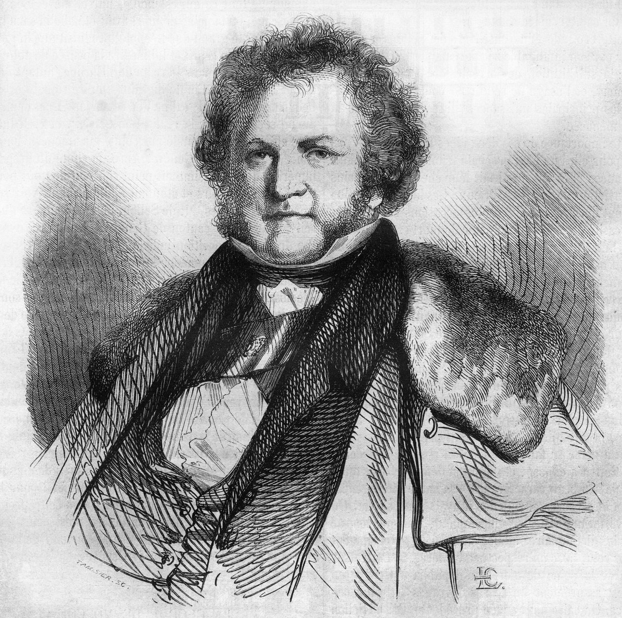 Portræt af Jean Jacques Sellon (1782-1839), schweizisk filantrop, pacifist og politiker, tilhænger af afskaffelse af slaveri og dødsstraf. Gravering af Chevignard i "" Le Magasin Picturesque"" af Edmond Lechevallier Chevignard