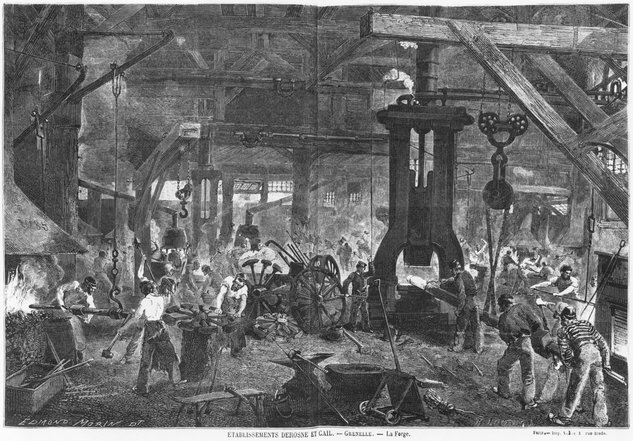 Forge of the Derosne and Cail Company, Grenelle, illustration fra 