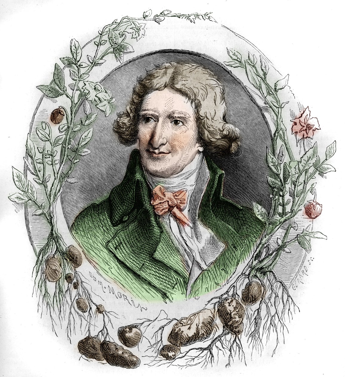 Portræt af Antoine Augustin Parmentier (1737-1813), fransk militærfarmaceut og agronom. Gravering af Edmond Morin af Edmond Morin