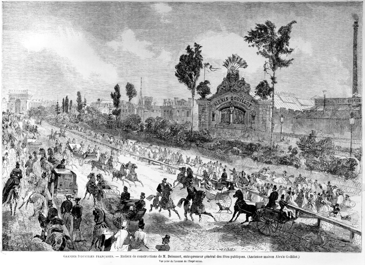 Workshops af Eugene Delessert, General Director of Public Celebrations, fra Le Monde Illustre, august 1861 af Edmond Morin