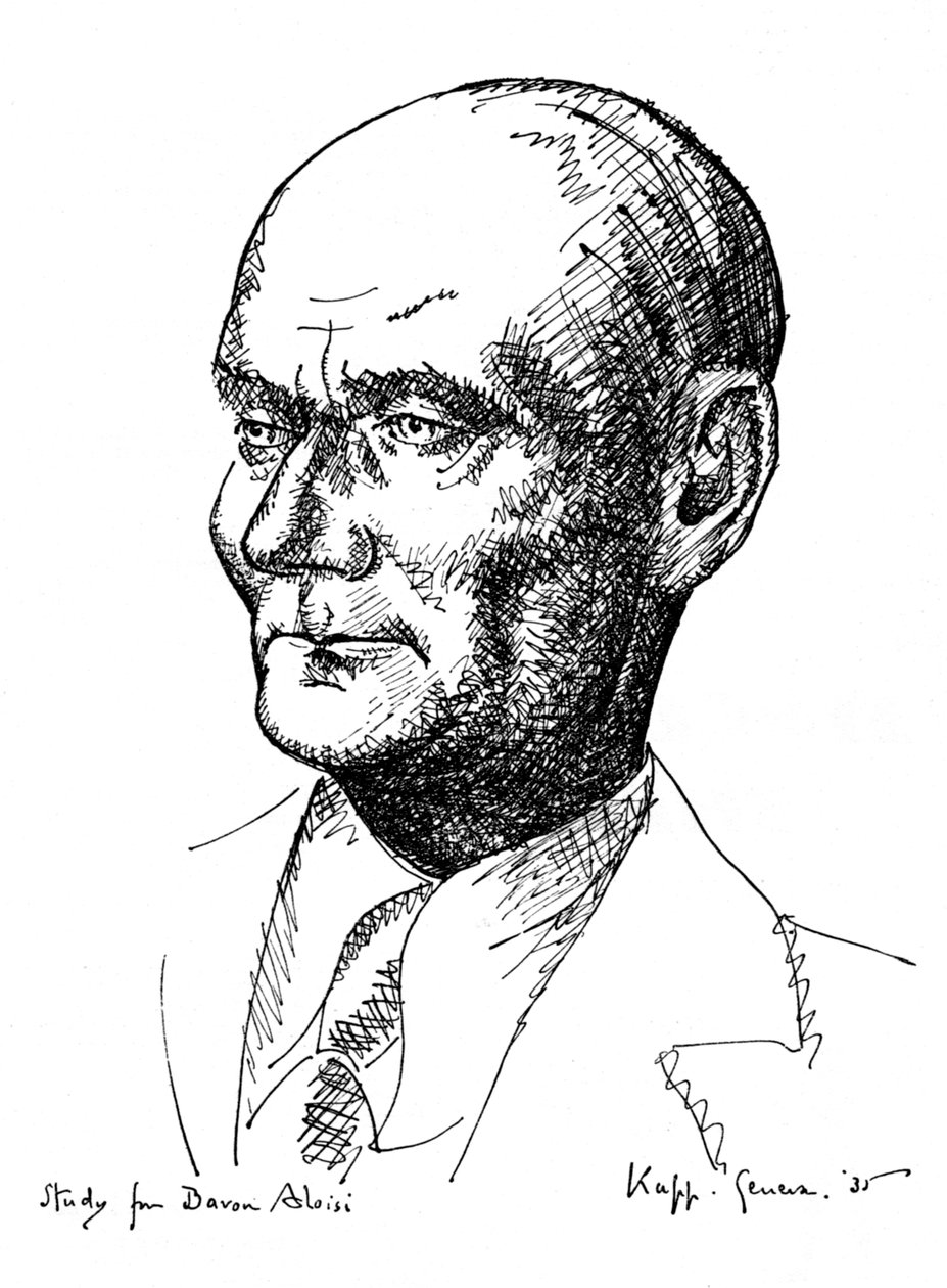 Studie for Baron Aloisi, italiensk statsmand, 1935 af Edmond Xavier Kapp