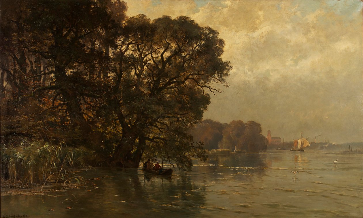 Schelde nær Wetteren (Belgien) af Edmond de Schampheleer
