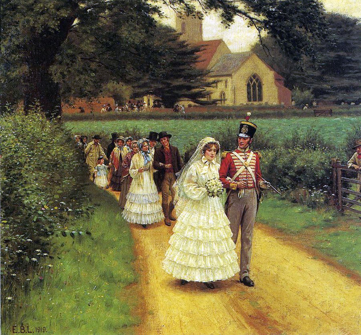 Bryllupsmartsen, 1919 af Edmund Blair Leighton