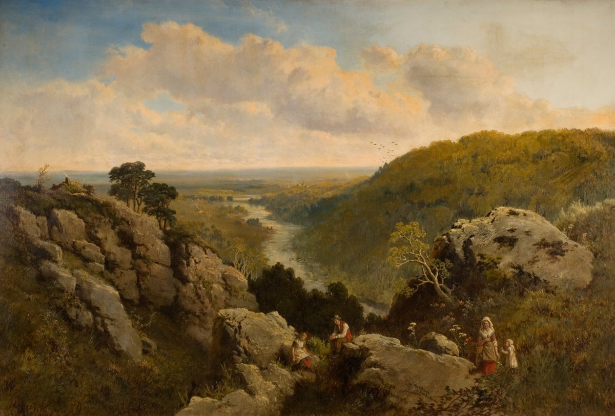 Udsigt over kajen nær Pateley Bridge, Yorkshire af Edmund John Niemann
