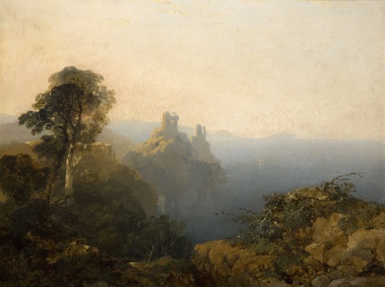 Black Castle, Wicklow, 1854 af Edmund John Niemann