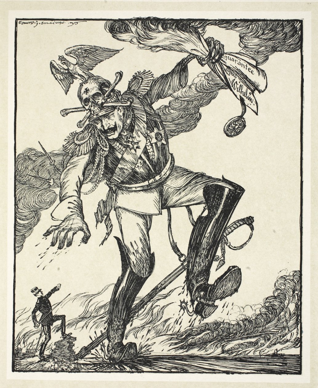 Jack, the Giant Killer (dedikeret til kongen af Belgien), illustration fra The Kaiser