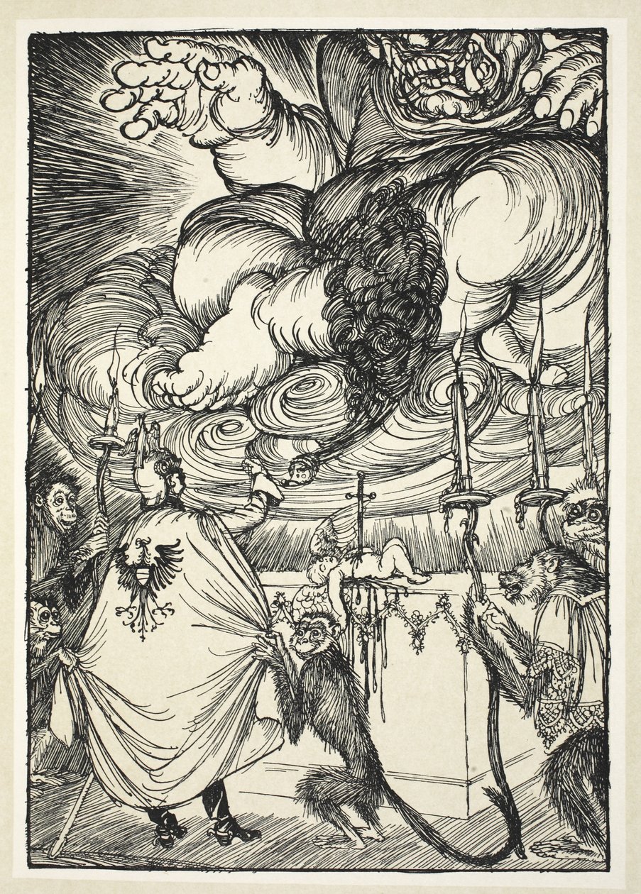 The Black Mass No. 2 (The Celebrant and the Master of Ceremonies), illustration fra The Kaiser