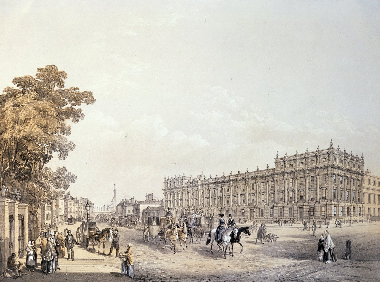 The Treasury, Whitehall, pub. af Lloyd Bros. und Co. 1852 af Edmund Walker