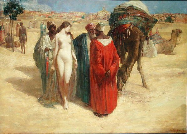 Den kvindelige slave (olie på lærred) af Edmund Astonberg Hoffman