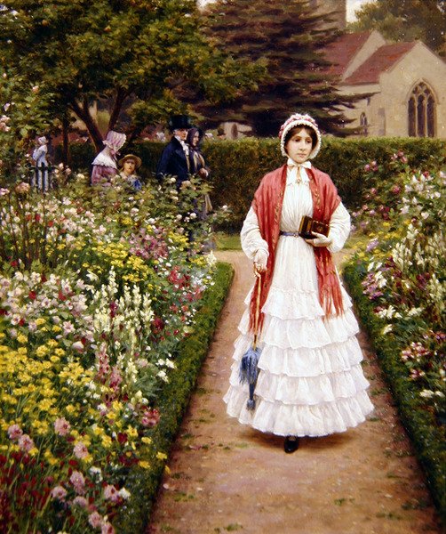 Efter service af Edmund Blair Leighton