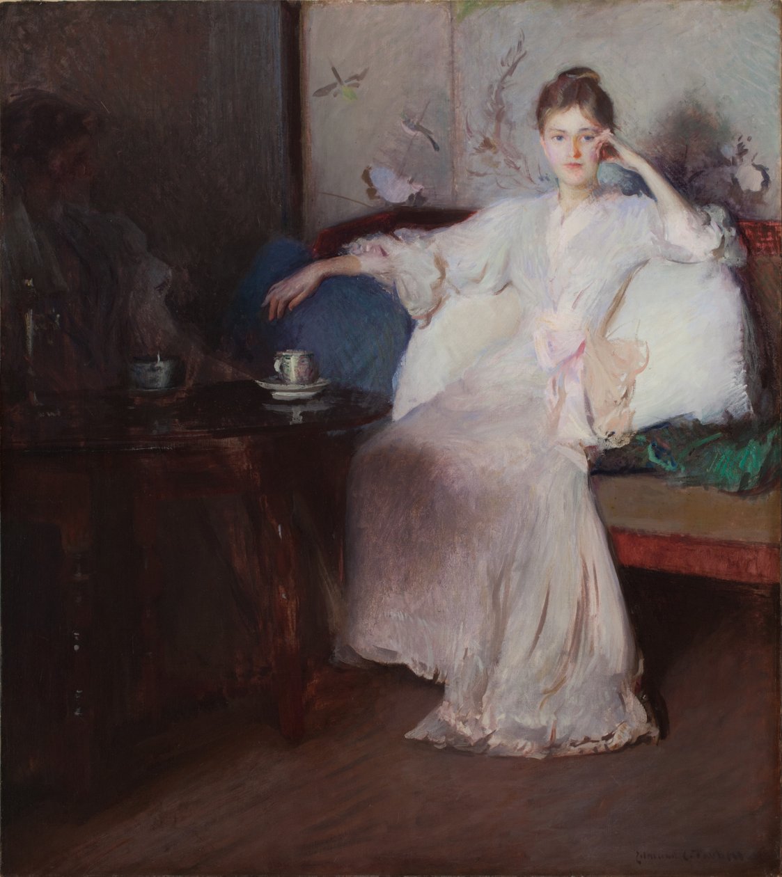 Arrangement i lyserødt og gråt (Afternoon Tea) af Edmund Charles Tarbell