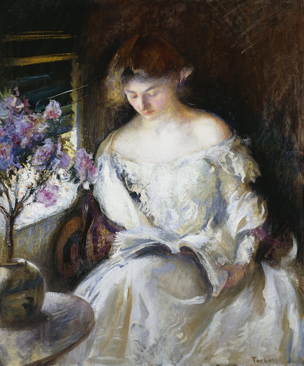 Pige læser af Edmund Charles Tarbell