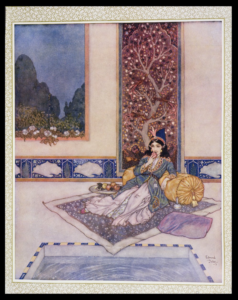 En prinsesse spiser frugt af Edmund Dulac