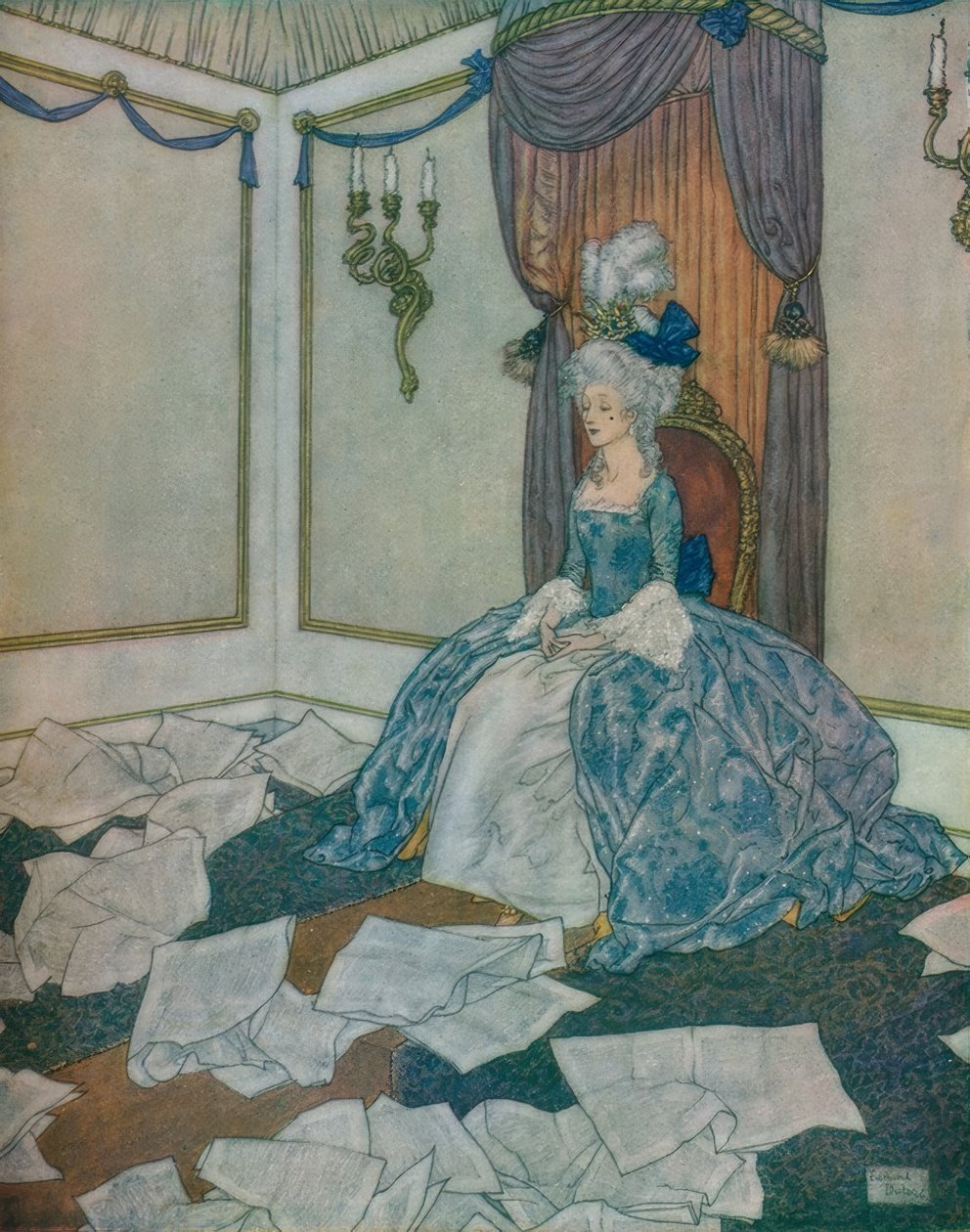 Hun havde læst alle aviser i verden og havde alligevel glemt dem, så intelligent er hun. af Edmund Dulac