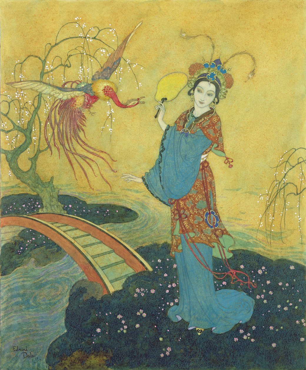Princess Badoura, illustration fra Princess Badoura, A Tale from the Arabian Nights, genfortalt af Laurence Housman af Edmund Dulac