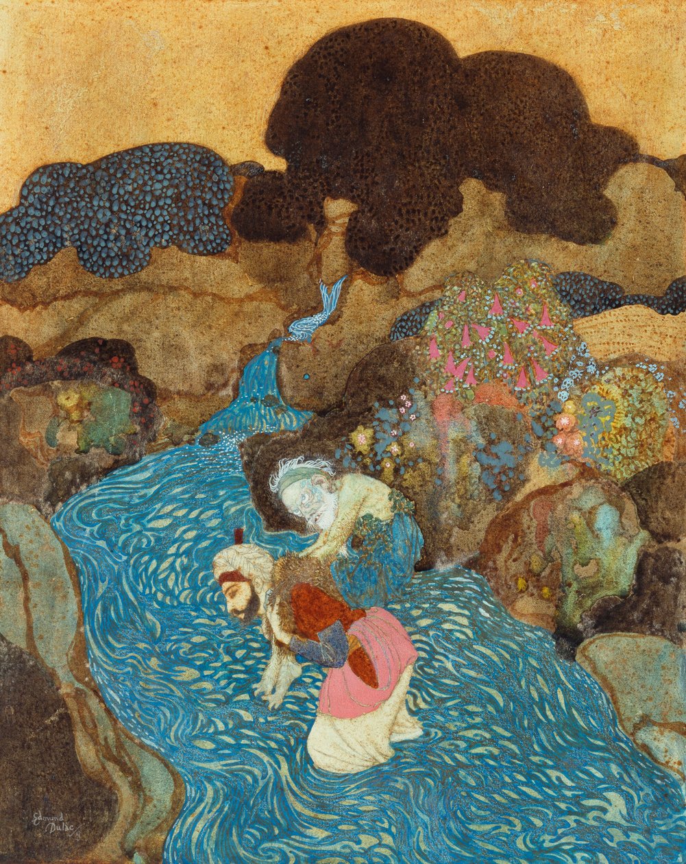 Sømanden Sindbad og den gamle mand fra havet af Edmund Dulac