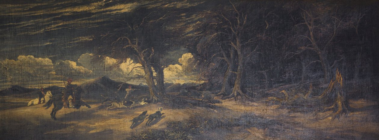 Vildsvinejagt ved Xanthus i Lykien, ca. 1845 (olie på lærred) af Edmund G. Muller