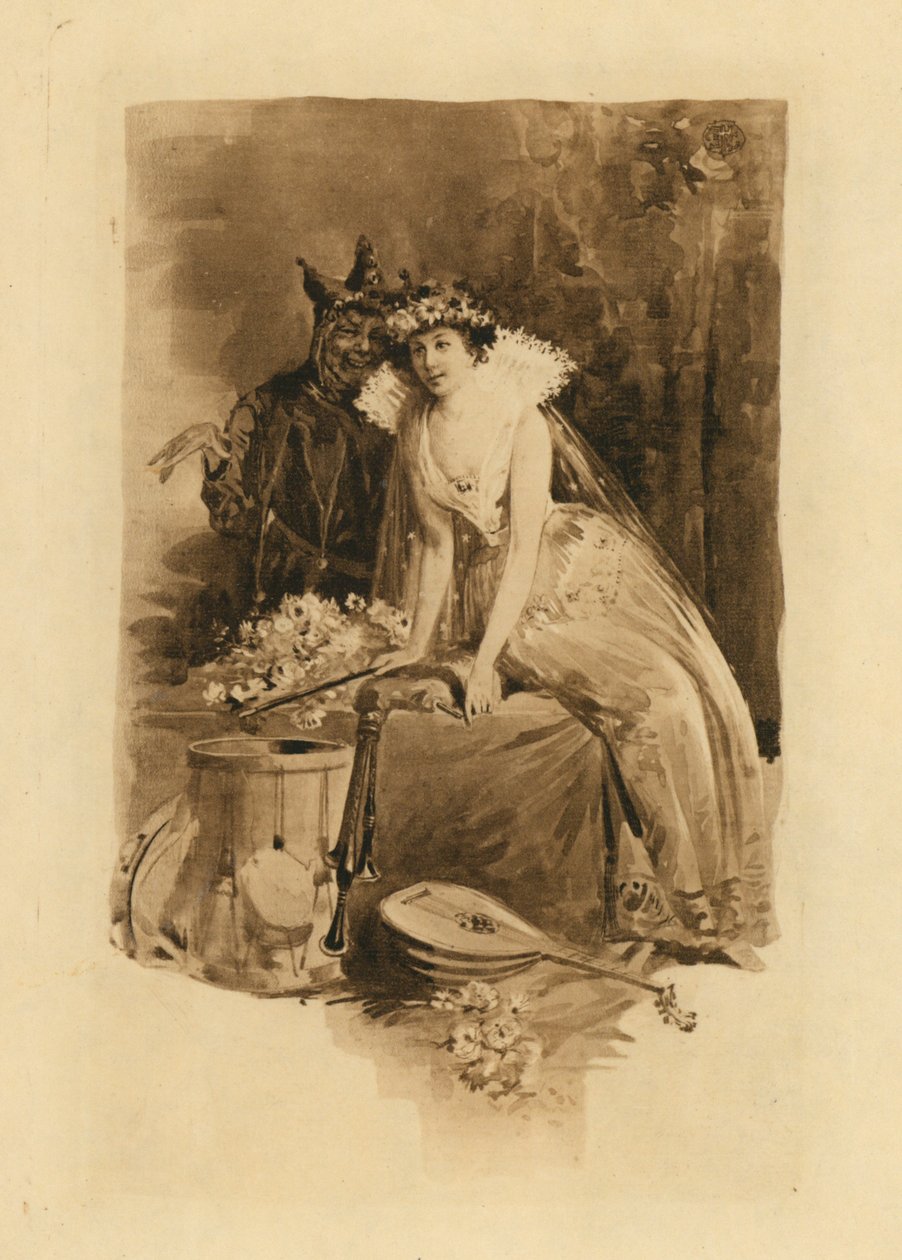 For Elizabethan Songs in Honour of Love and Beauty (litografi) af Edmund Henry Garrett
