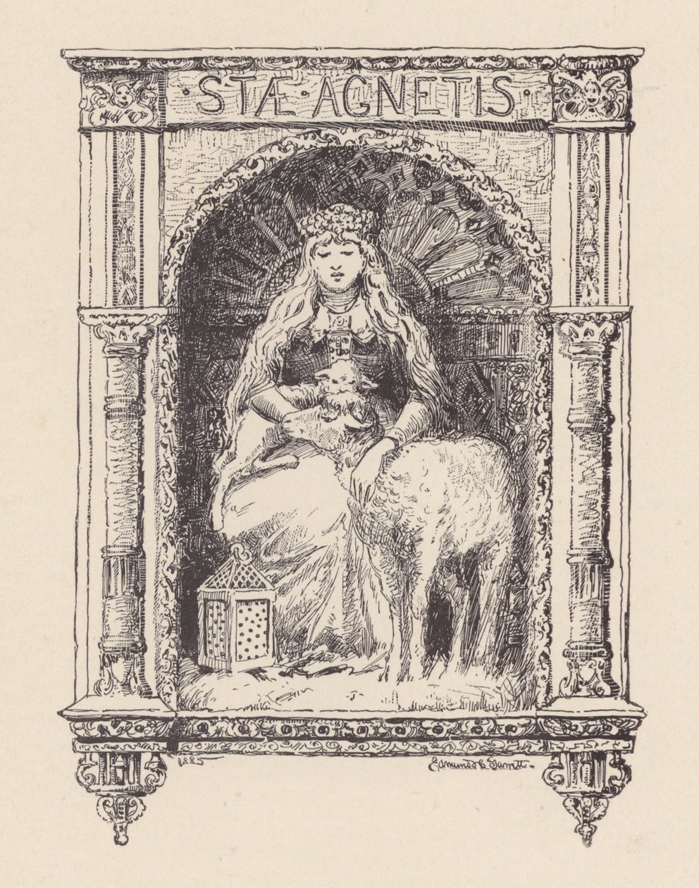 Illustration til The Eve of St Agnes af John Keats (litografi) af Edmund Henry Garrett